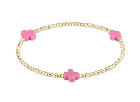 Enewton 2mm Signature Cross Bracelet: Bright Pink