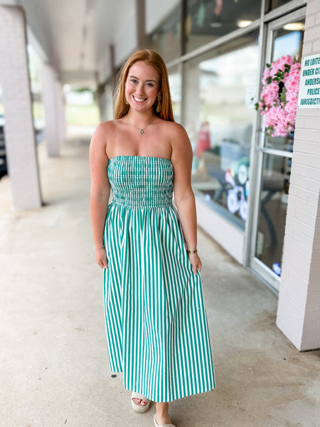 Green Strapless Dress