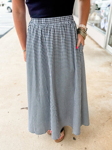 Black Gingham Skirt