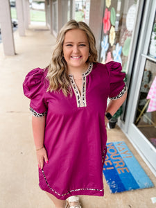 Plum Leopard Dress: Plus