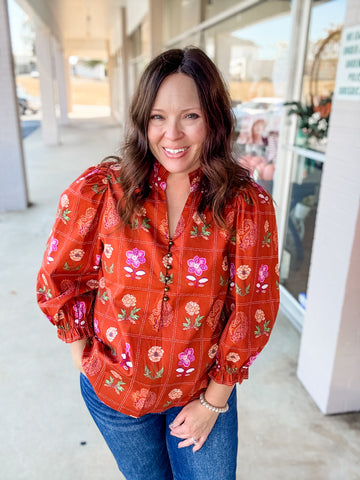 Autumn Petal Patch Blouse