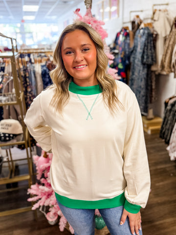 Clover & Cream Mock Neck Sweatshirt