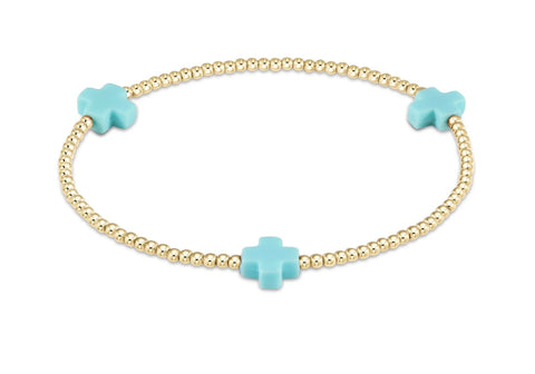 Enewton 2mm Signature Cross Bracelet: Turquoise