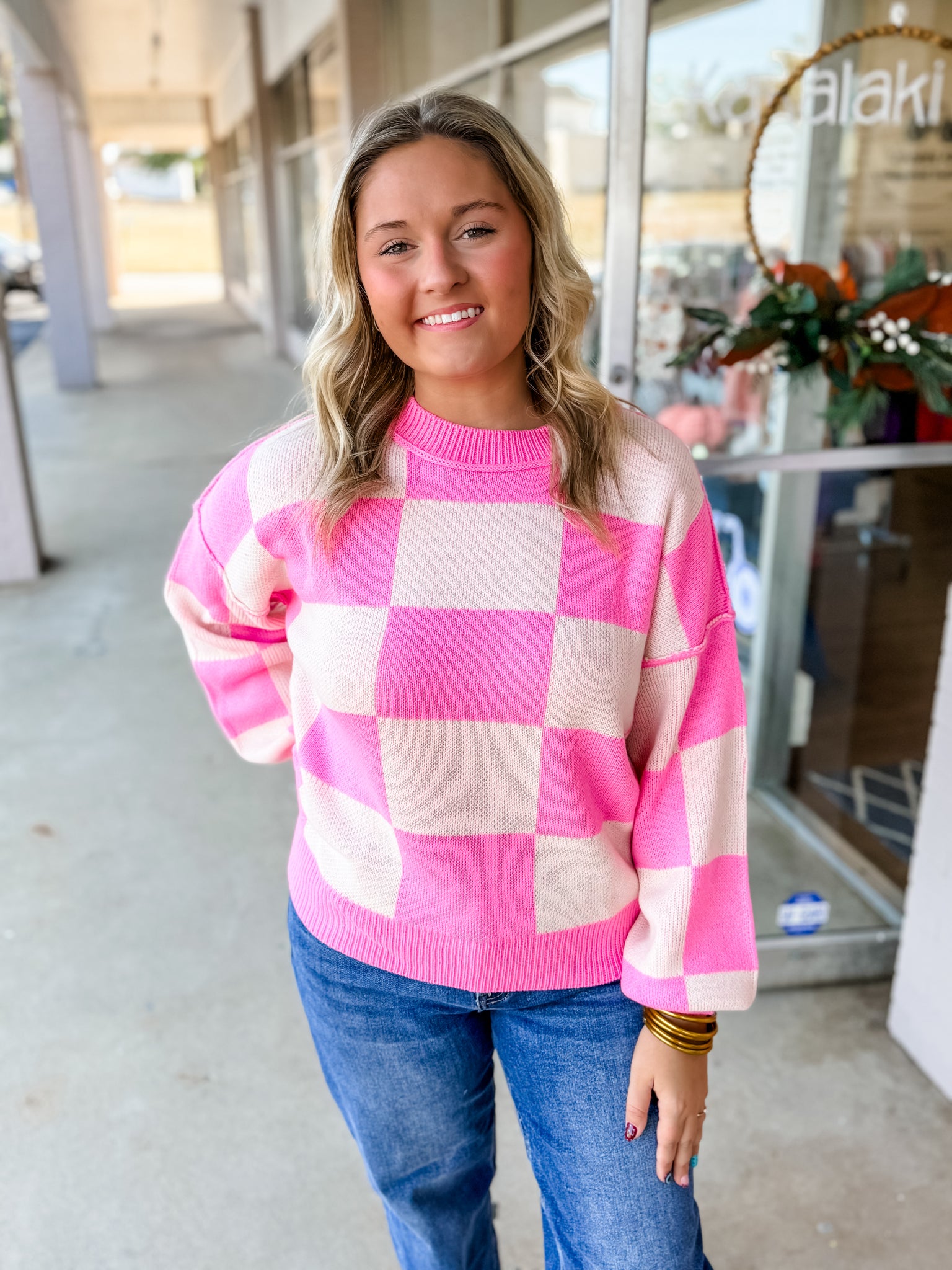 Bubblegum Checkmate Sweater