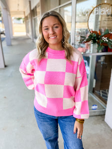 Bubblegum Checkmate Sweater
