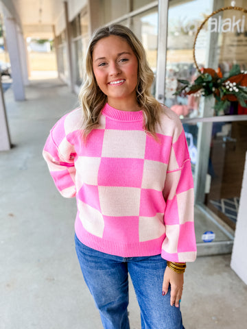 Bubblegum Checkmate Sweater