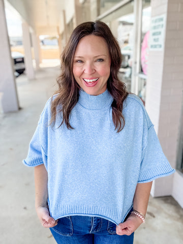 Frosted Sky Poncho Sweater
