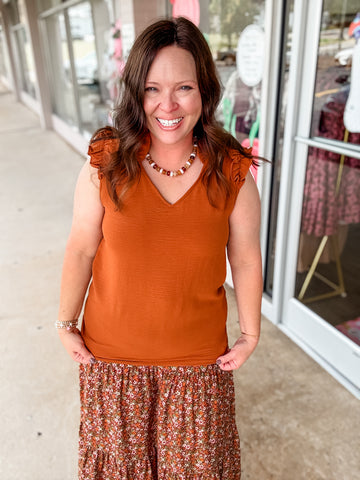 Autumn Spice Ruffle Top