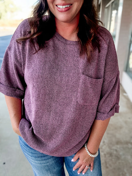 Plum Knit Top