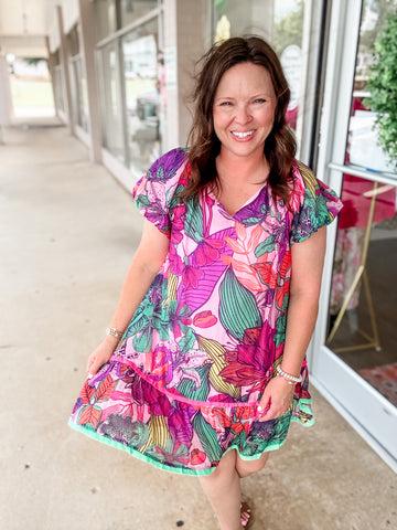 Purple Tropical Dress