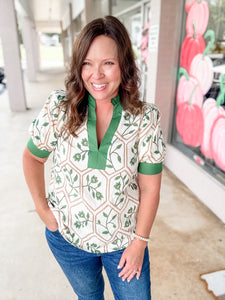 Evergreen Blooms Top