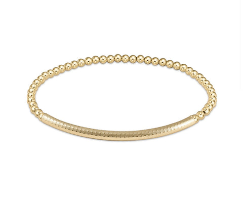 Enewton Classic Gold 3mm Bracelet: Bliss Bar Textured