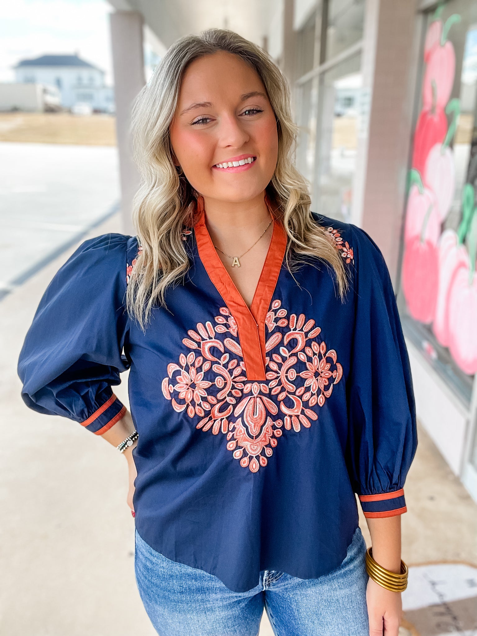 Canyon Bloom Embroidered Blouse