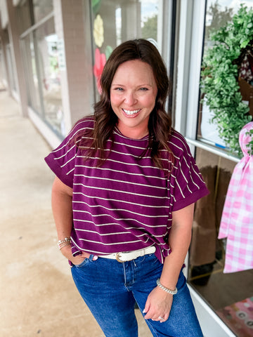 Plum Lines Tee