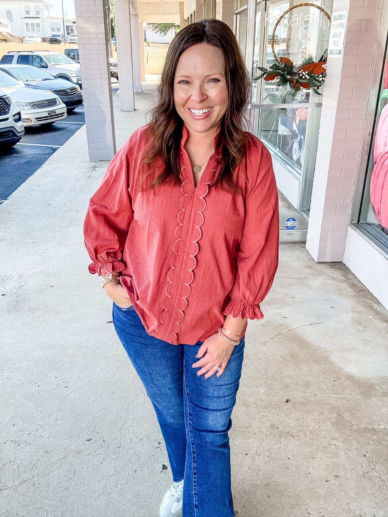 Rustic Rose Scallop Top