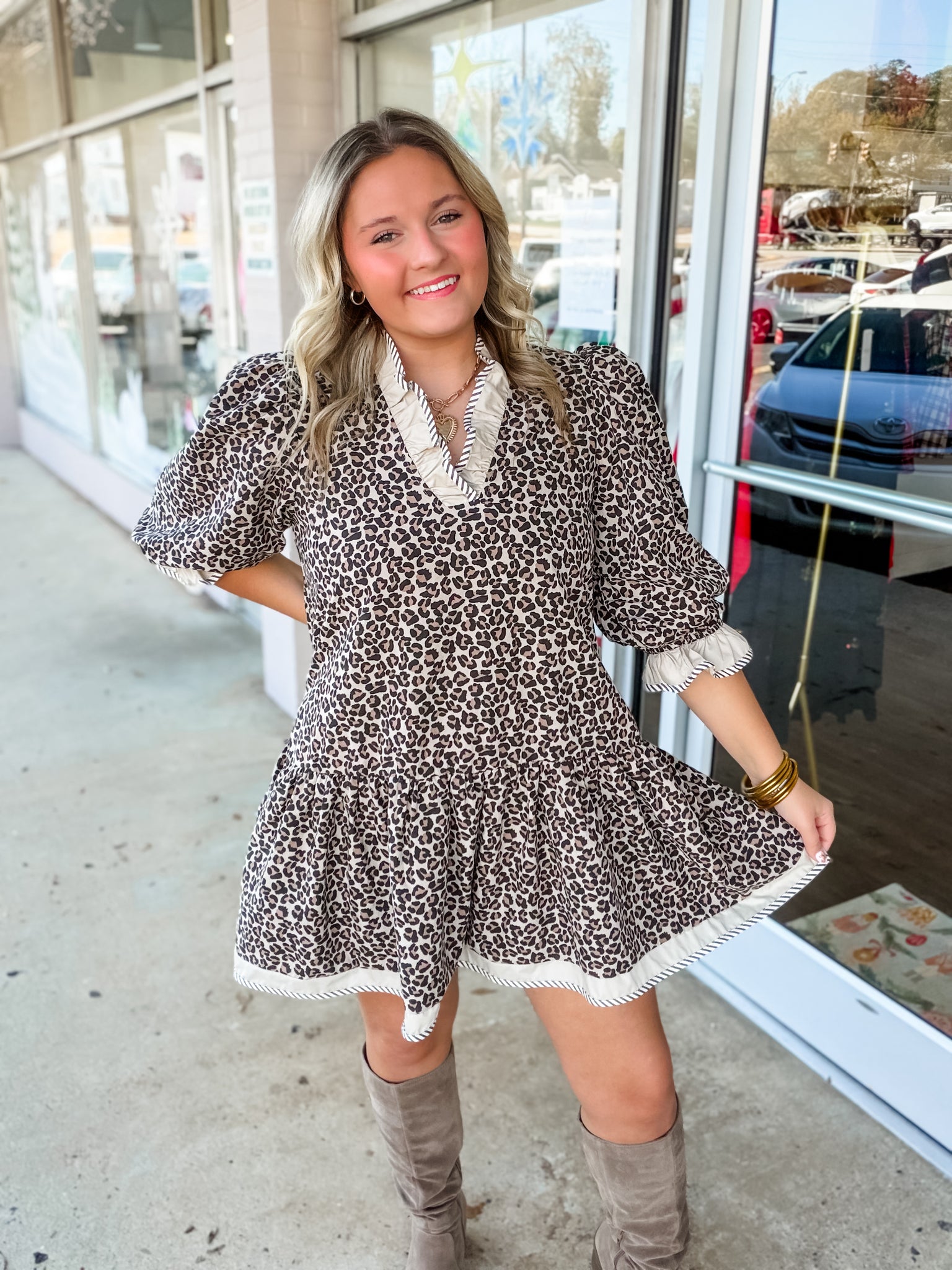 Wild Charm Ruffle Dress