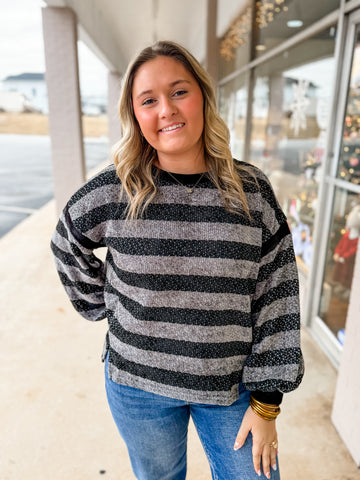 City Lights Charcoal Stripe Sweater