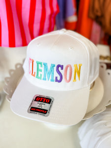 Clemson Rainbow Color Block Letter Hat