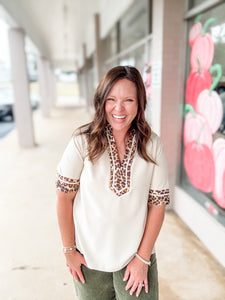 Cream Leopard Top