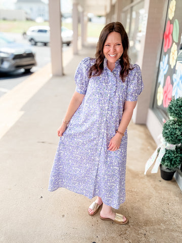 Lilac Floral Midi Dress