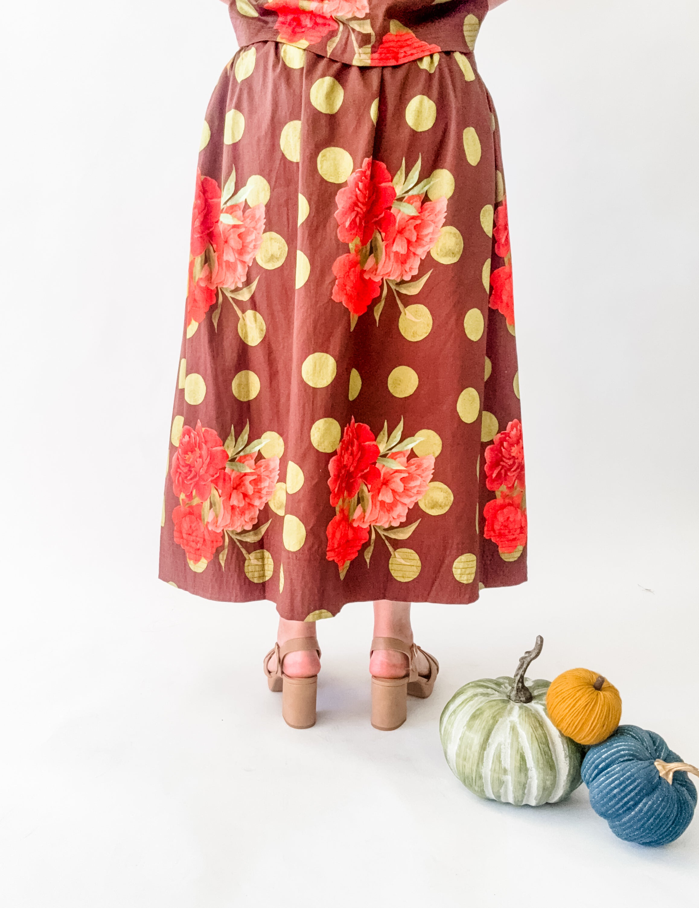 Peony Party Polka Dot Maxi Skirt