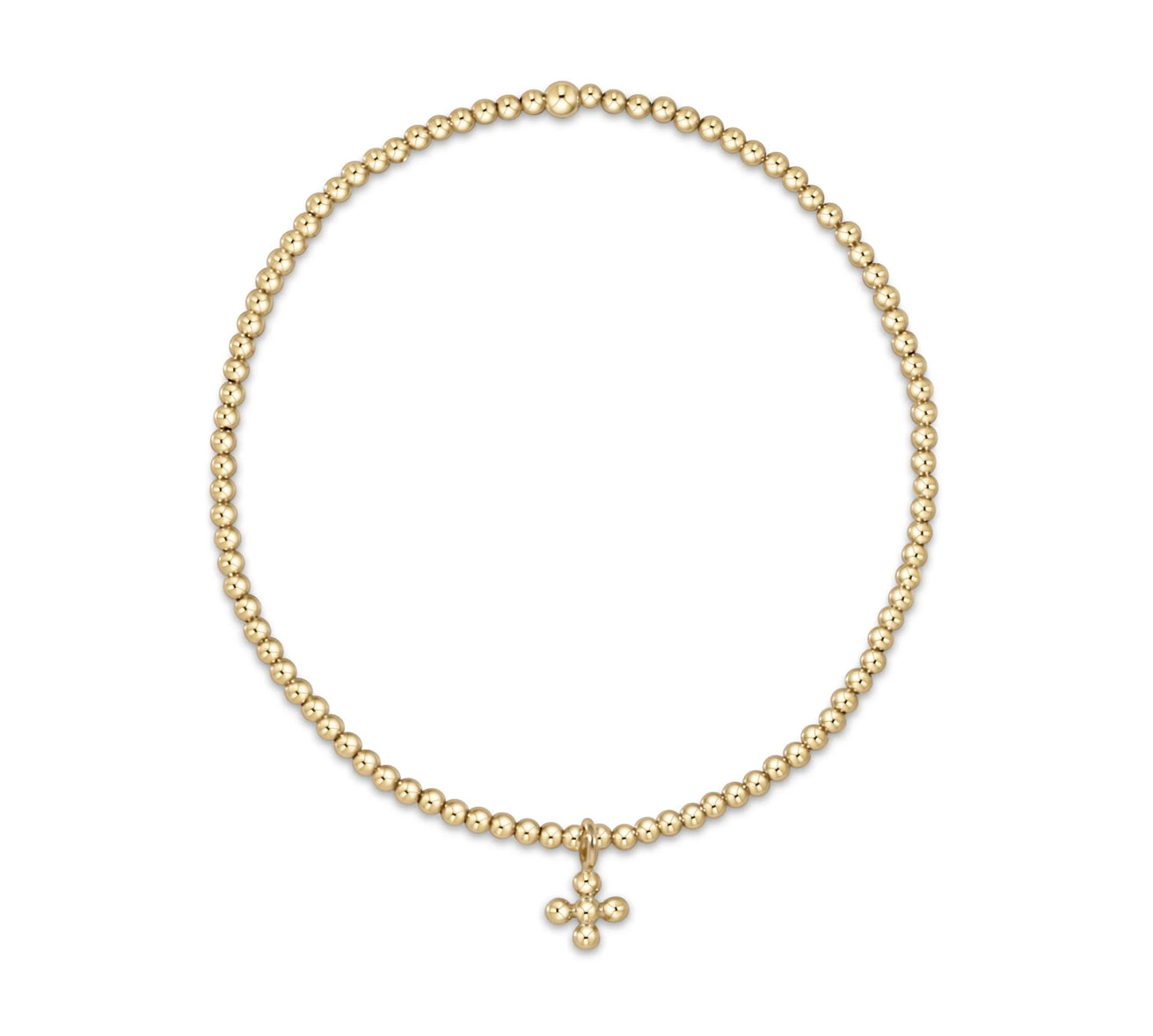 Enewton Classic Beaded Gold 2mm Small Cross Charm