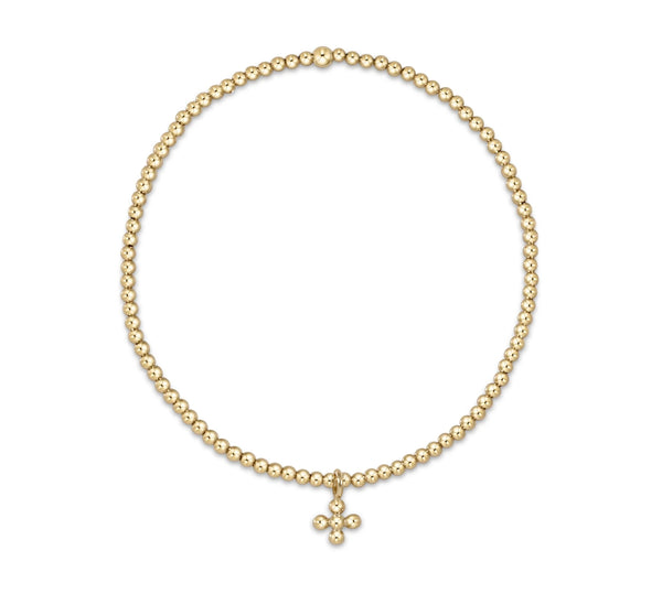 Enewton Classic Beaded Gold 2mm Small Cross Charm