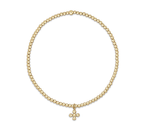Enewton Classic Beaded Gold 2mm Small Cross Charm