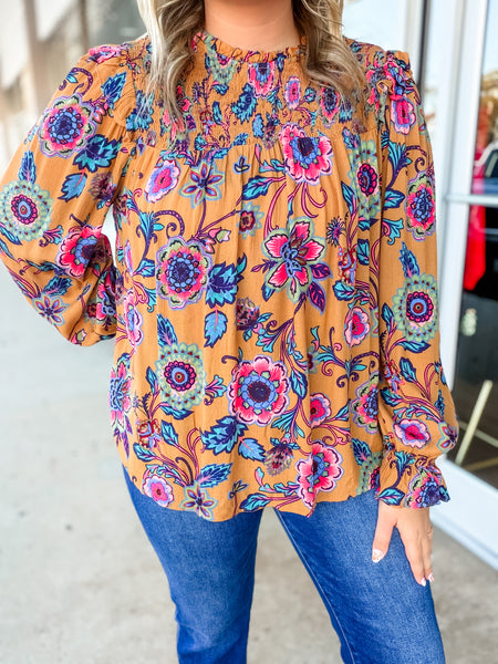 Marigold Muse Smocked Blouse