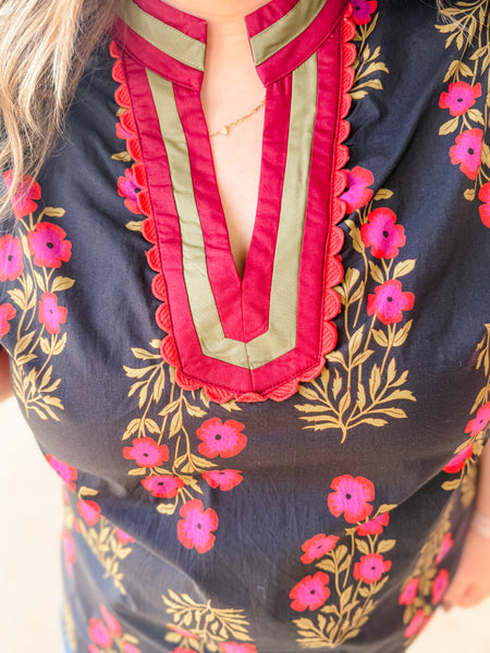 Crimson Meadow Blouse: Plus