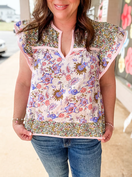 Pink & Lilac Floral Top