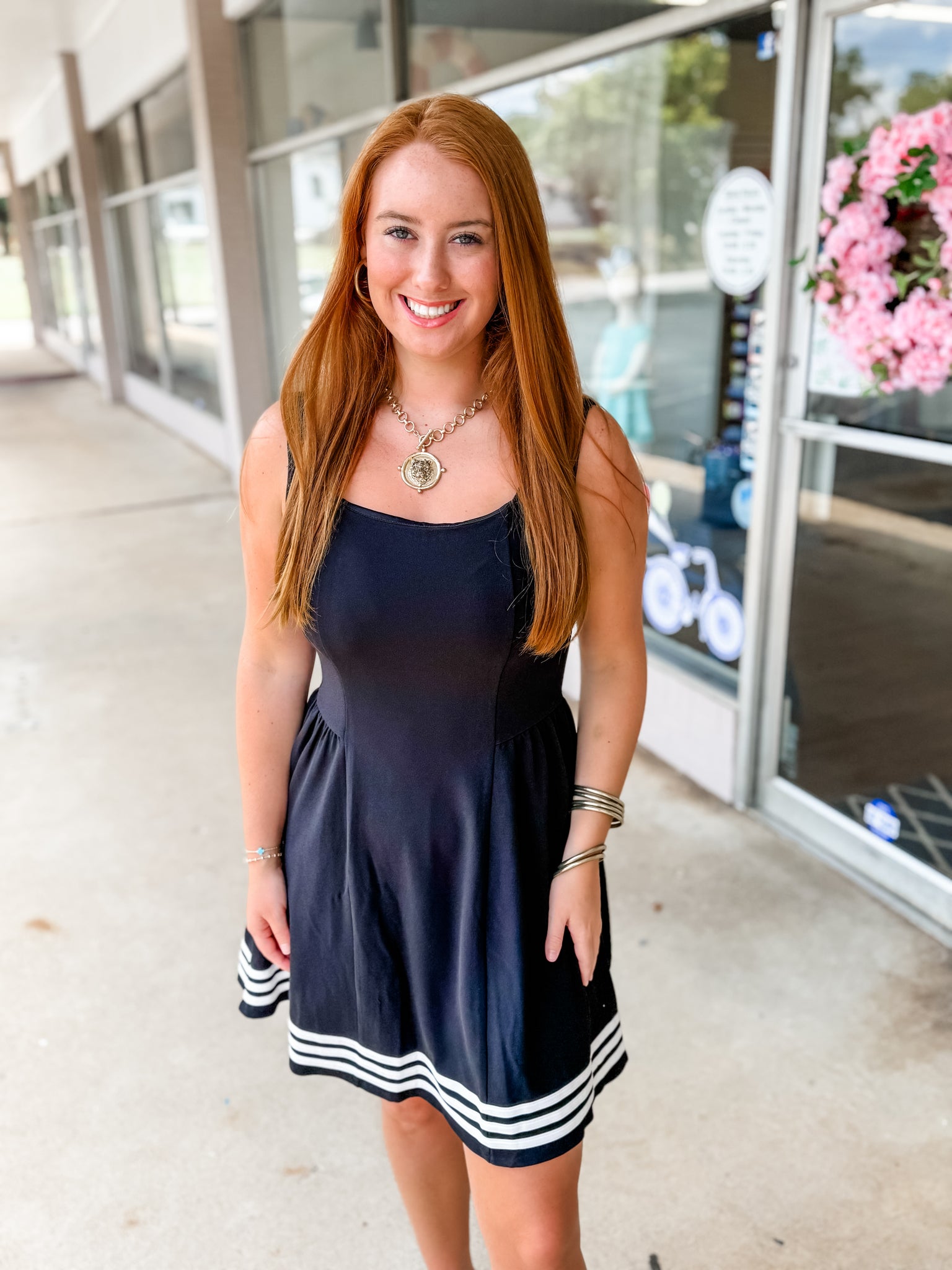 Black Flared Ruffle Dress