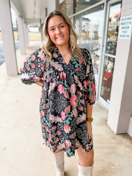 Vintage Meadow Floral Dress