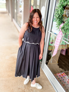 Black Scallop Dress