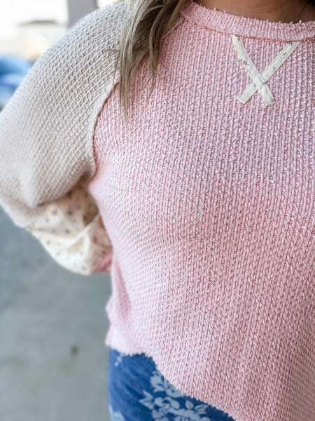 Blush & Bloom Raglan Knit Top