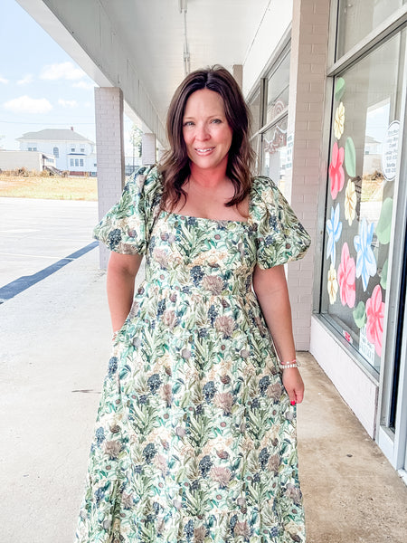 Mint Floral Bow Dress