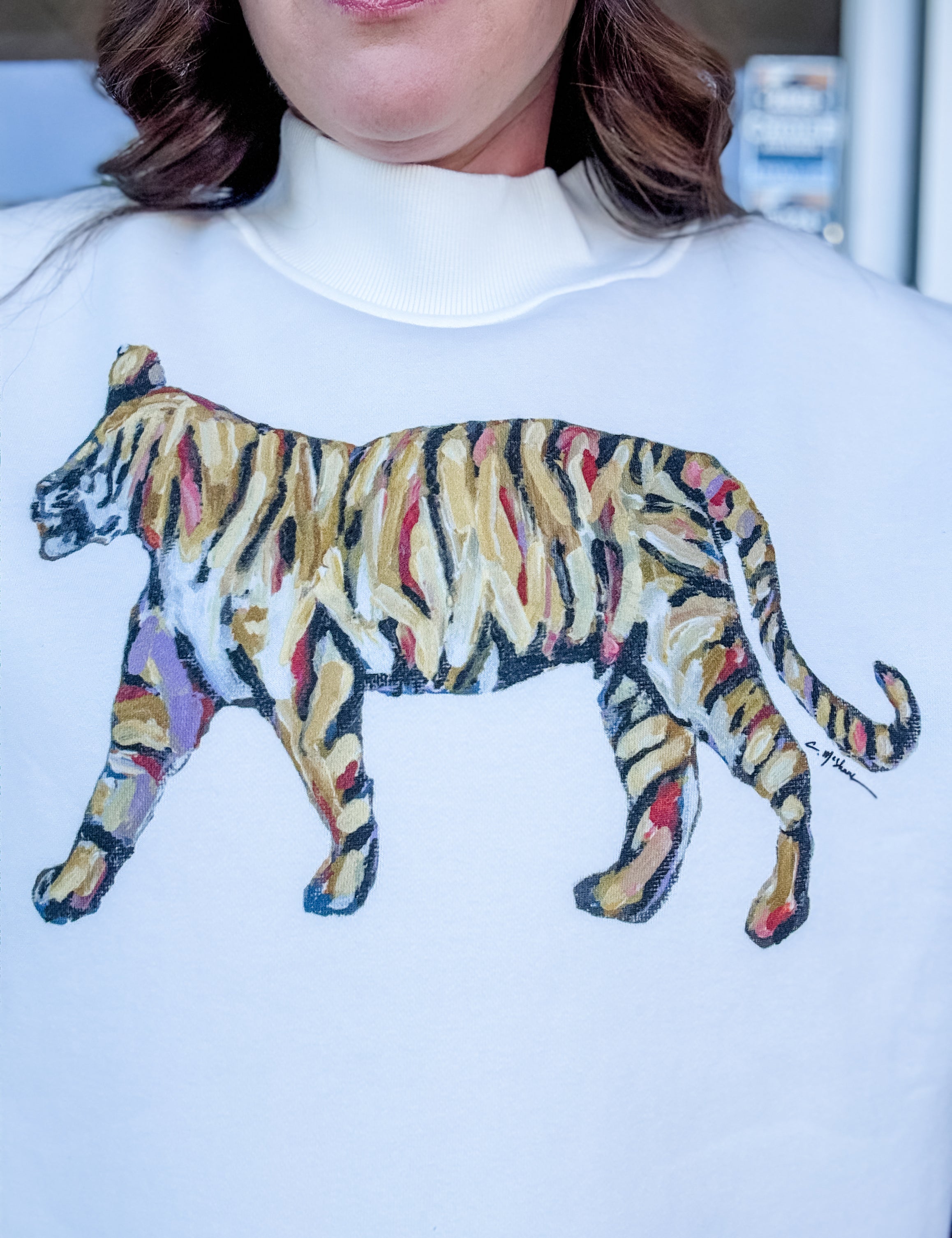 Watercolor Tiger Sweatshirt – Golden Colorway