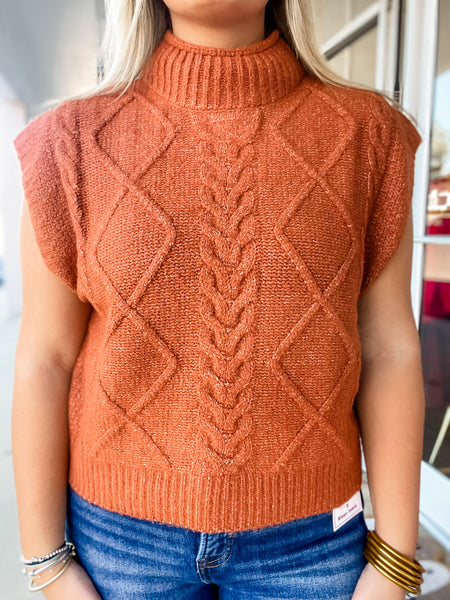Pumpkin Patch Cable Knit Vest