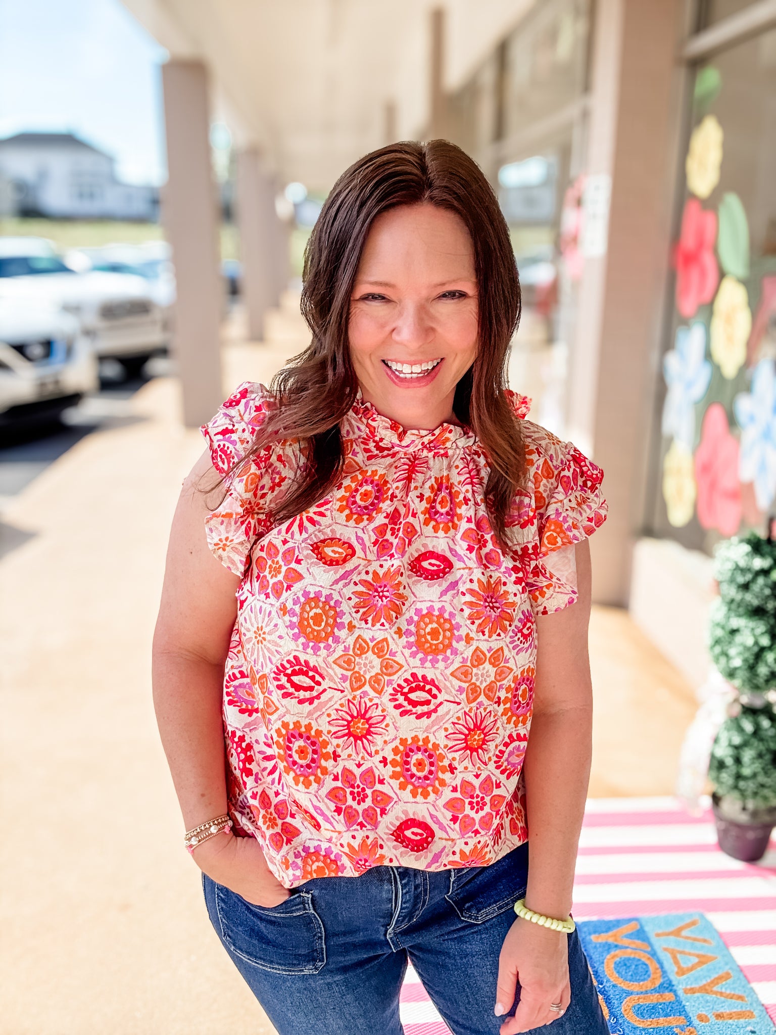 Pink Mix Sleeveless Top