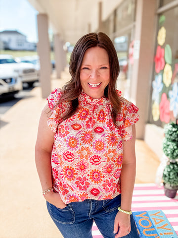 Pink Mix Sleeveless Top