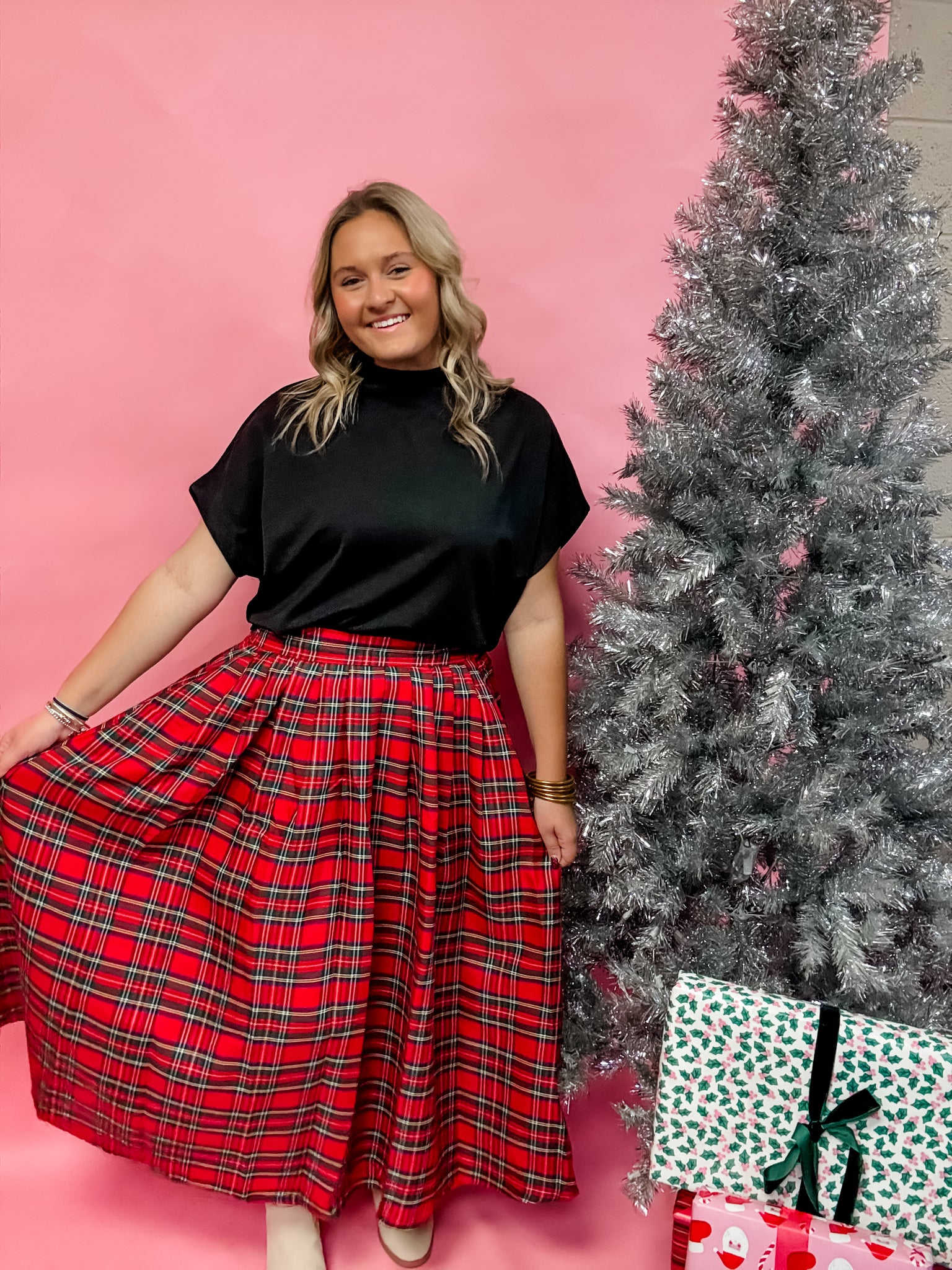 Holly Jolly Plaid Skirt