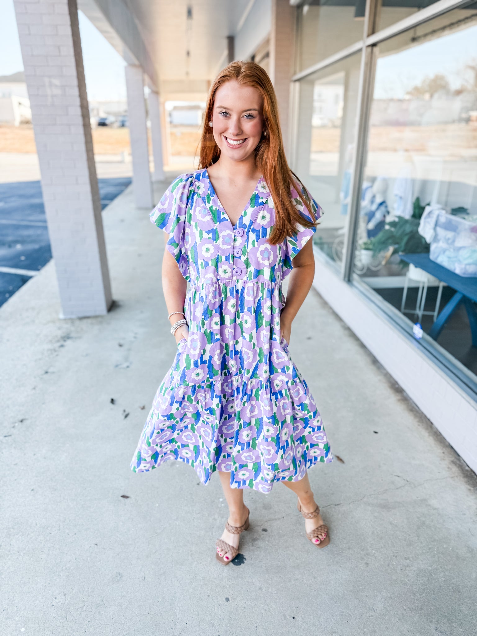 Button Dress: floral