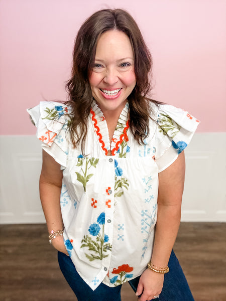 Wildflower Whimsy Flutter Top