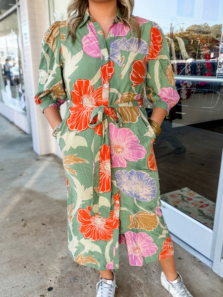 Autumn Bloom Maxi Dress