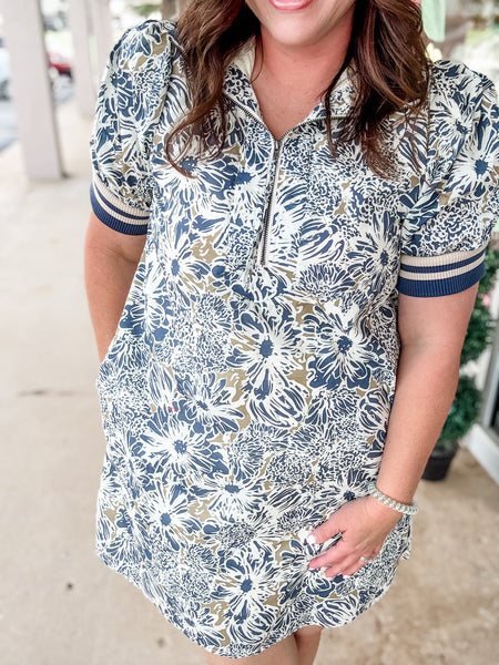 Bloom & Bold Zip- Front Dress