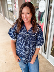 Midnight Garden Peplum Top