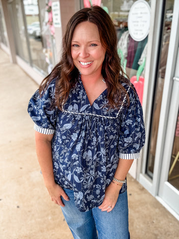 Midnight Garden Peplum Top