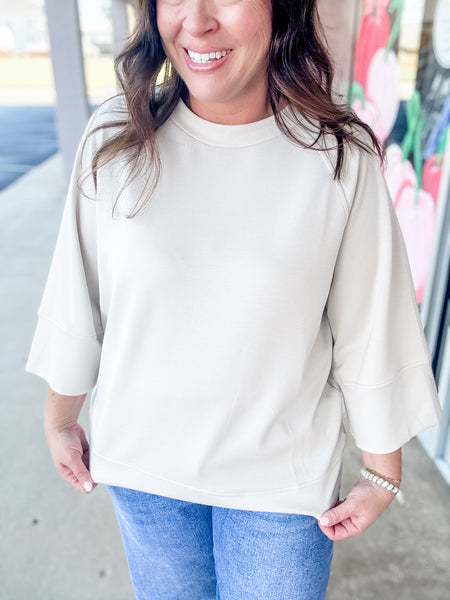 Cream Drift Scallop Sweater