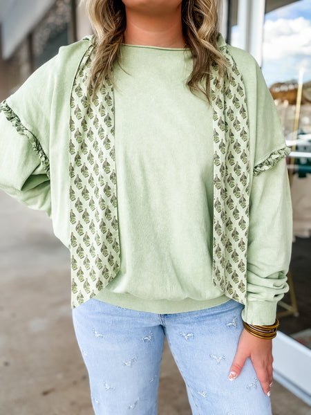 Sage Meadow Ruffle Hoodie