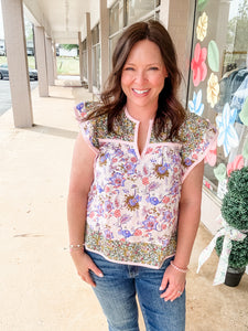 Pink & Lilac Floral Top